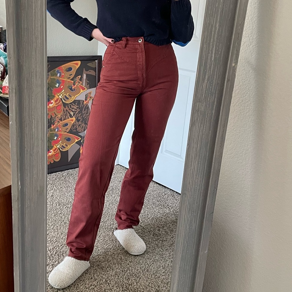 Vintage Blaze rusty red denim high waited pants